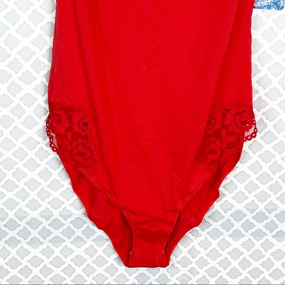 NWT Free People Side of Sass Bodysuit in Lady Bird (red) - Picture 7 of 13